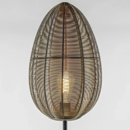 Straluma Vloerlamp Yaelle antiek brons met zwarte voet> Draadlampen|Light and Living
