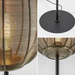Straluma Vloerlamp Yaelle antiek brons met zwarte voet></noscript> Draadlampen|Light and Living