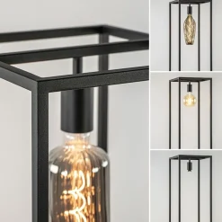 Straluma Vloerlamp zwart frame met houten plank></noscript> Vloerlampen|Industriële Verlichting