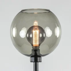 Straluma Vloerlamp zwart met smoke glazen kap></noscript> Woonkamerlampen|Slaapkamerlampen