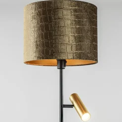 Straluma Vloerlamp zwart/goud met kap brons/goud><noscript><img width=
