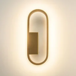Straluma Wandlamp Anello ovaal matgoud 2700k dim.></noscript> Plafondlampen|Wandlampen