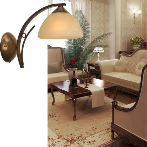 Straluma Wandlamp Bolzano smeedijzer brons> Bedlampjes|Woonkamerlampen