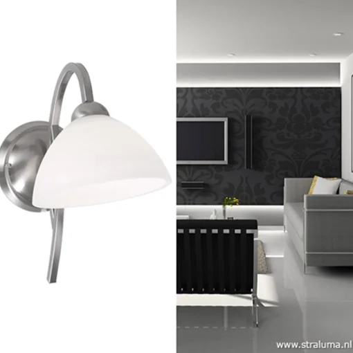 Straluma Wandlamp Capri staal/glas slaapkamer> Bedlampjes|Woonkamerlampen