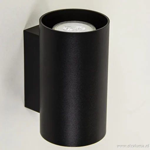Straluma Wandlamp cilinder zwart up+down gu10> Woonkamerlampen|Keukenverlichting
