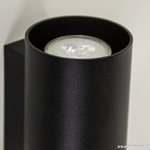 Straluma Wandlamp cilinder zwart up+down gu10> Woonkamerlampen|Keukenverlichting