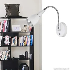 Straluma Wandlamp Elite verstelbaar nikkel wit></noscript> Bedlampjes|Kinderlampen