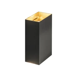 Straluma Wandlamp Eros rechthoek zwart/matgoud 2xgu10> Woonkamerlampen|Slaapkamerlampen
