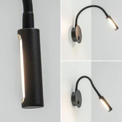 Straluma Wandlamp Flex zwart met schakelaar></noscript> Wandlampen|Bedlampjes
