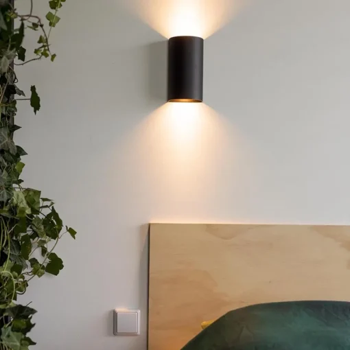 Straluma Wandlamp Hera afgerond zwart> Woonkamerlampen|Slaapkamerlampen