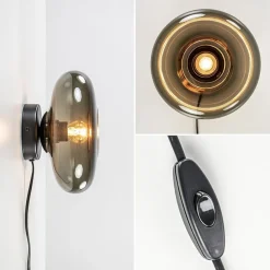 Straluma Wandlamp Hoseki zwart + smoke glas></noscript> Wandlampen|Design Verlichting