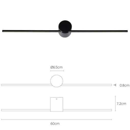 Straluma Wandlamp Mizar 60cm zwart IP44> Wandlampen|LED Badkamerlampen