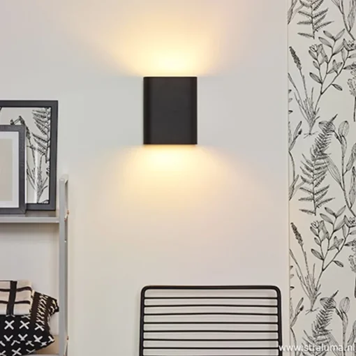 Straluma Wandlamp ovaal zwart 2xe14> Wandlampen|Woonkamerlampen
