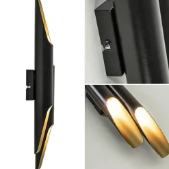 Straluma Wandlamp Pipes 48cm zwart/matgoud></noscript> Wandlampen|Design Verlichting