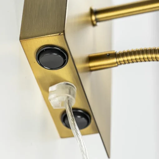 Straluma Wandlamp Regina antiek brons met leesarm exclusief kap> Wandlampen|Bedlampjes