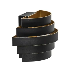 Straluma Wandlamp Scudo zwart/goud 20cm> Woonkamerlampen|Halverlichting
