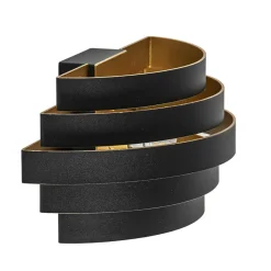 Straluma Wandlamp Scudo zwart/goud 25cm> Halverlichting|Wandlampen