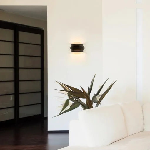 Straluma Wandlamp Scudo zwart/goud 25cm> Halverlichting|Wandlampen