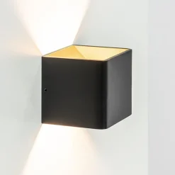 Straluma Wandlamp Stretto kubus zwart/goud> Wandlampen|Halverlichting