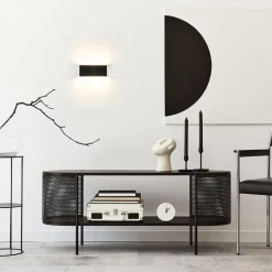 Straluma Wandlamp Stretto zwart/goud 20cm></noscript> Wandlampen|Halverlichting