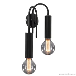 Straluma Wandlamp toog dubbel zwart> Woonkamerlampen|Slaapkamerlampen