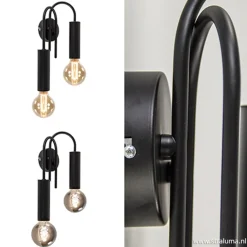 Straluma Wandlamp toog dubbel zwart></noscript> Woonkamerlampen|Slaapkamerlampen
