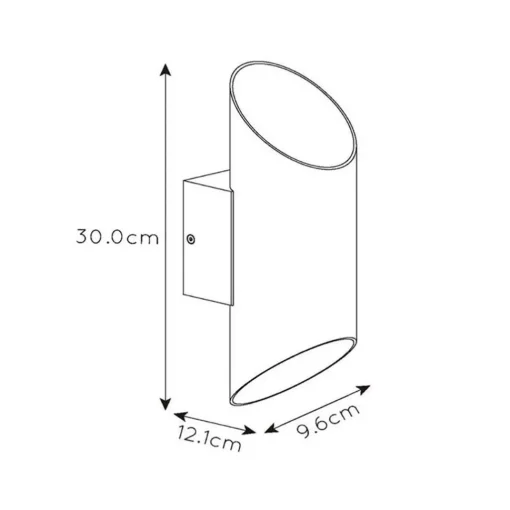Straluma Wandlamp up+down cilinder wit/goud> Wandlampen|Design Verlichting