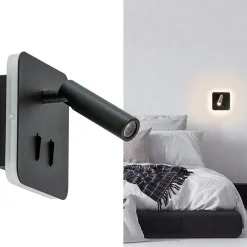 Straluma Wandlamp zwart leesspot + indirect lich></noscript> Wandlampen|Bedlampjes