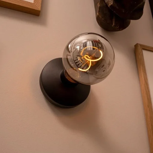 Straluma Wandlamp zwart met smoke dimbaar/oplaadbaar> Wandlampen|Keukenverlichting