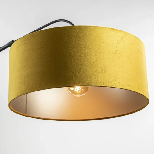 Straluma Wandlamp zwart met velourse kap> Wandlampen|Schemerlampen