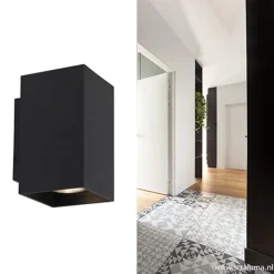 Straluma Wandlamp zwart rechthoek up+down gu10></noscript> Wandlampen|Woonkamerlampen