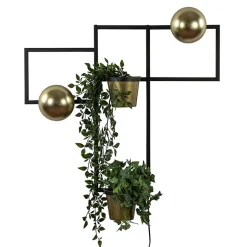 Straluma Wandlamp zwart/goud inclusief plantenpotten> Wandlampen|Botanische Verlichting