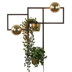 Straluma Wandlamp zwart/goud inclusief plantenpotten> Wandlampen|Botanische Verlichting