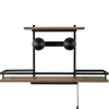 Straluma Wandlamp/wandrek zwart met houten planken> Eetkamerverlichting|Wandlampen