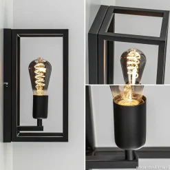 Straluma Wand-/plafondlamp rechthoek frame zwart></noscript> Woonkamerlampen|Slaapkamerlampen