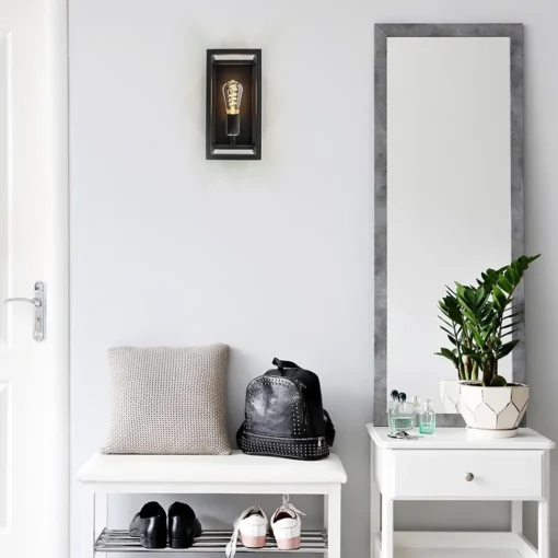 Straluma Wand-/plafondlamp rechthoek frame zwart> Woonkamerlampen|Slaapkamerlampen
