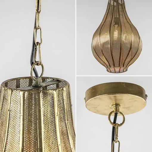 Straluma XL Light & Living druppel hanglamp goud oosters Micha> Light and Living|Eetkamerverlichting