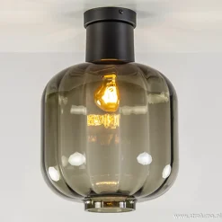 Straluma Zwart glazen plafondlamp luxury> Woonkamerlampen|Slaapkamerlampen