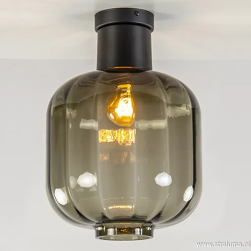 Straluma Zwart glazen plafondlamp luxury> Woonkamerlampen|Slaapkamerlampen