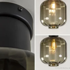 Straluma Zwart glazen plafondlamp luxury></noscript> Woonkamerlampen|Slaapkamerlampen