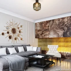Straluma Zwart glazen plafondlamp luxury></noscript> Woonkamerlampen|Slaapkamerlampen