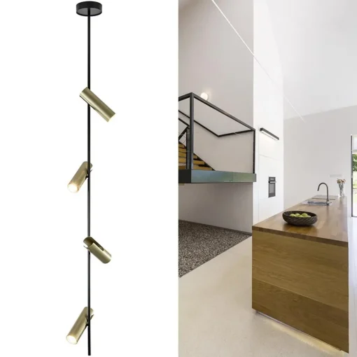 Straluma Zwart met gouden plafondspot 4-lichts groot> Videverlichting|Opbouwspots