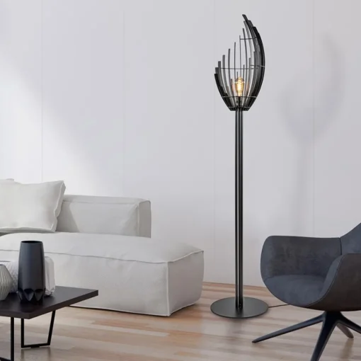 Straluma Zwart metalen design vloerlamp Omegna dimbaar> Vloerlampen|Design Verlichting