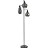 Straluma Zwart metalen vloerlamp met titanium glazen kappen> Woonkamerlampen|Vloerlampen