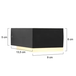 Straluma Zwarte buitenlamp wand inclusief LED><noscript><img width=
