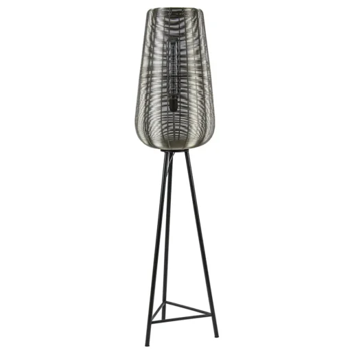 Straluma Zwarte driepoot Adeta met nikkel kap> Draadlampen|Light and Living