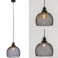 Straluma Zwarte hanglamp Karla met gaas><noscript><img width=
