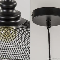 Straluma Zwarte hanglamp Karla met gaas><noscript><img width=