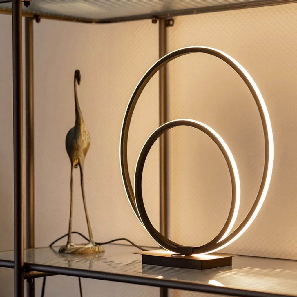 Straluma Zwarte LED tafellamp met touchdimmer> Tafellampen|Woonkamerlampen