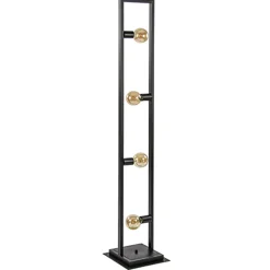 Straluma Zwarte metalen vloerlamp open frame> Woonkamerlampen|Slaapkamerlampen